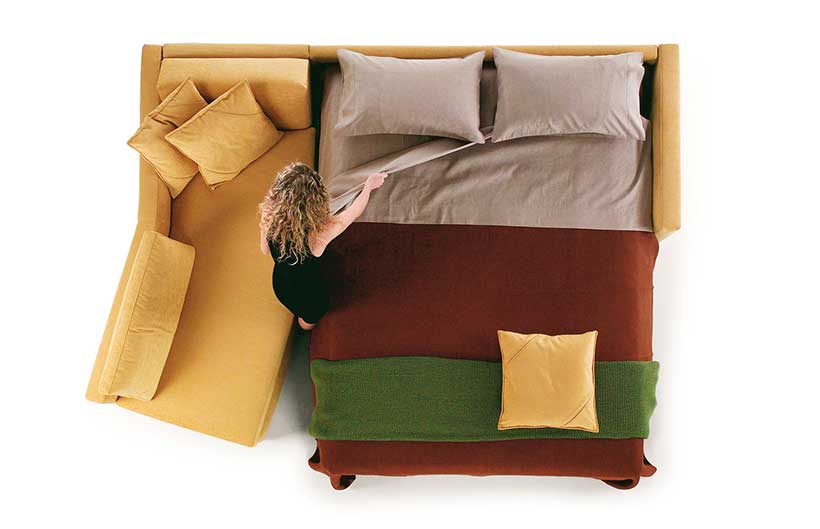 Garda Sectional Sofa bed with Chaise open as a bed