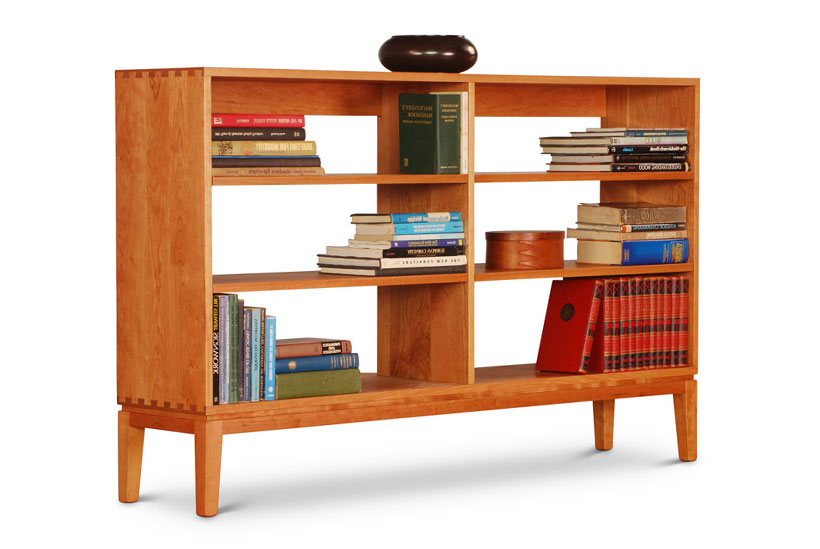 Harrison Horizontal Bookcase in cherry with six open shelves
