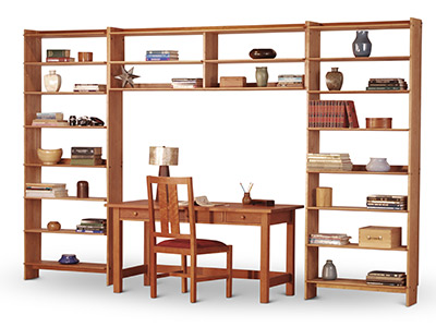 ND-Bookcase-Pair-With-Bridge---Decorated-400x300 New Directions Wall Unit With Desk Space