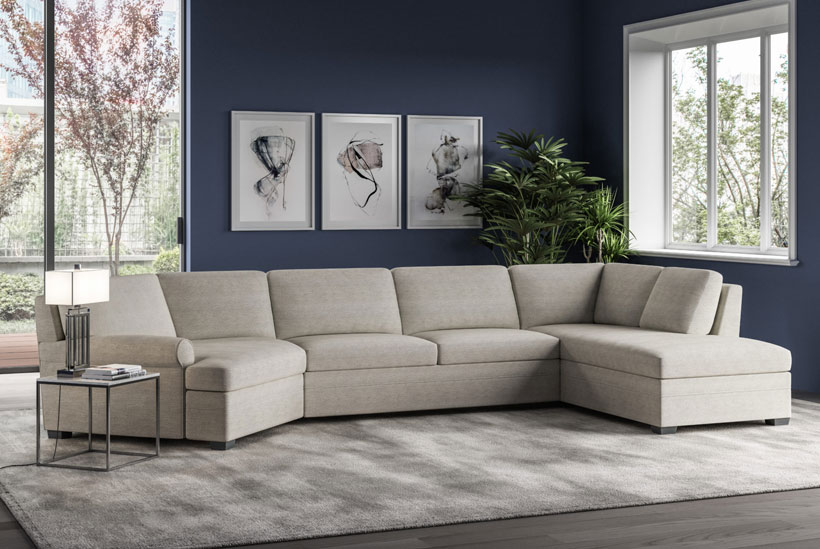 American Leather Gaines Sectional Closed