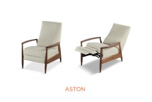 Mid Century Modern inspired walnut wood recliner