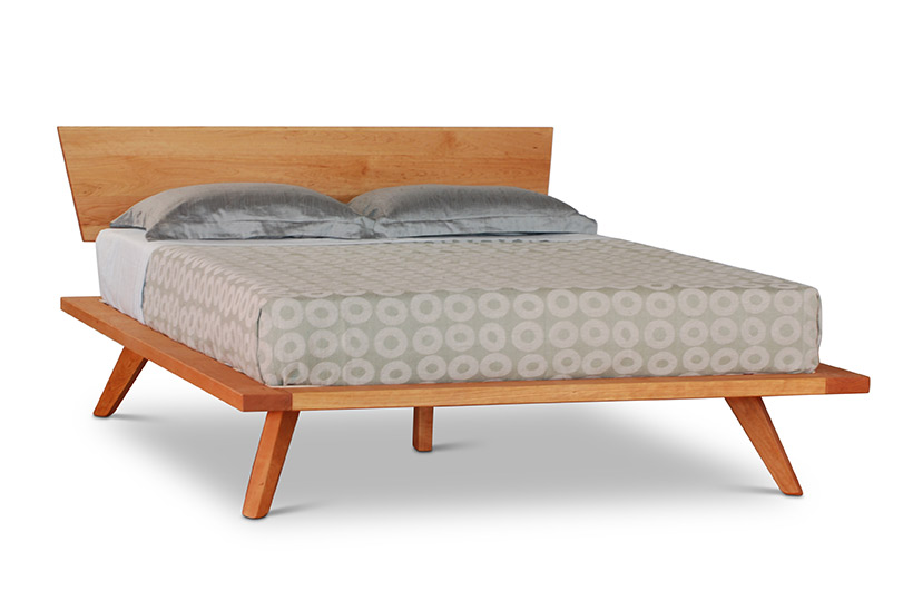 Cosmos platform bed - cherry panel headboard