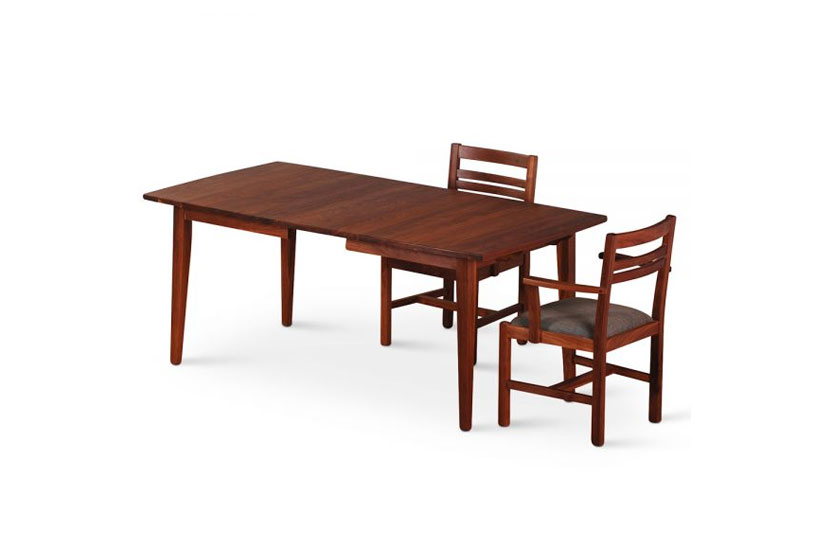 Nevins Extension Dining Table in Walnut With Chairs