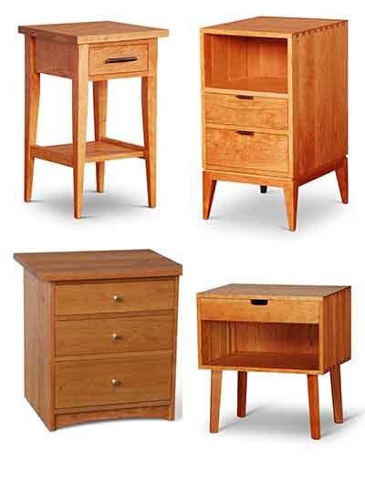 Variety of Solid Wood Nightstands Made in Our Workshop