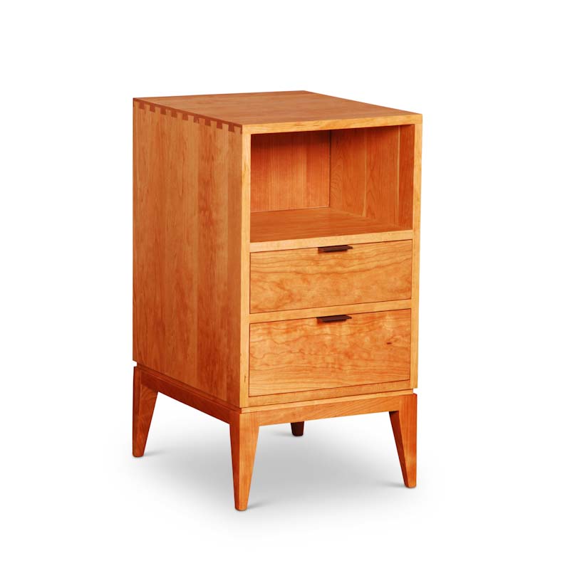 Dovetailed Nightstand with two drawers in cherry