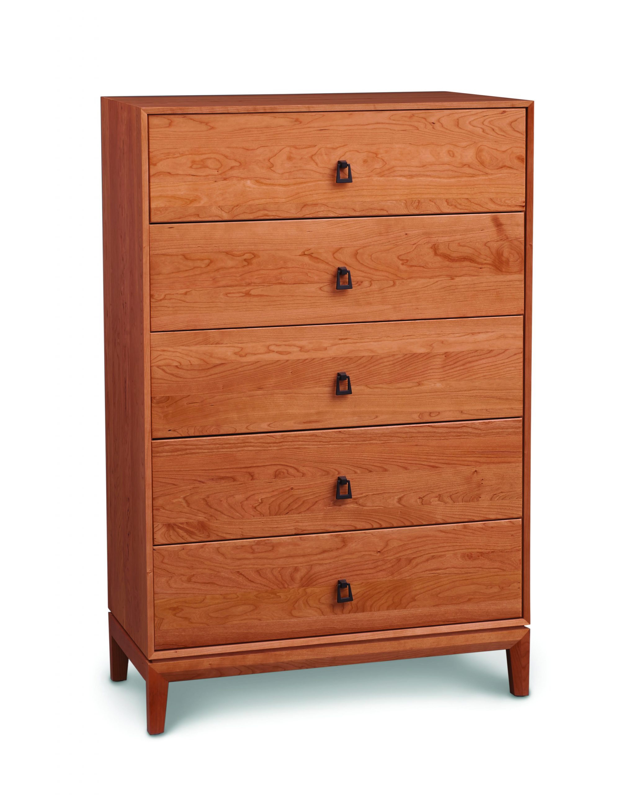 Mansfield 5 Drawer Dresser in solid cherry angled view
