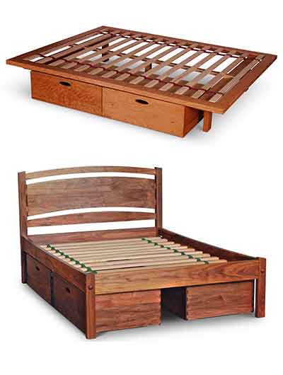 Examples of Storage Beds Made in Our Workshop