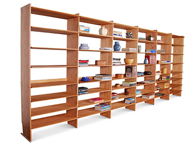 Bookcase-wall-red-ooa-400x300 Red Oak New Directions Bookcase Wall - decorated