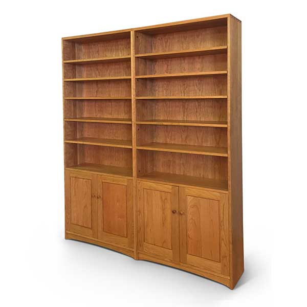 Double Bookcase with lower doors in cherry