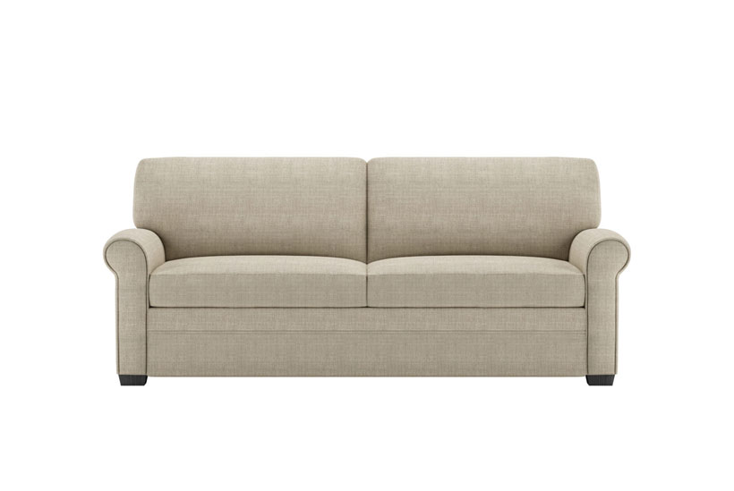 Gaines Comfort Sleeper Vintage Belgian Beige Fabric and Espresso Finish Legs