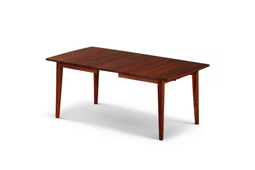 Nevins Extension Dining Table in Walnut with 1 Self-Storing leaves