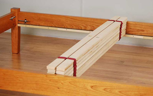 Bed slats on frame
