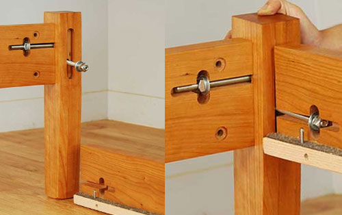 Attach side rail to post