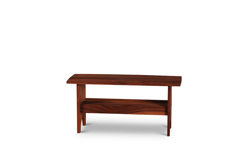 Hancock Bench in Walnut front view