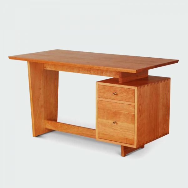 Single Pedestal Devoe Desk in cherry
