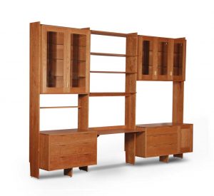 Wall Unit With Central Desk and flanking cabinets