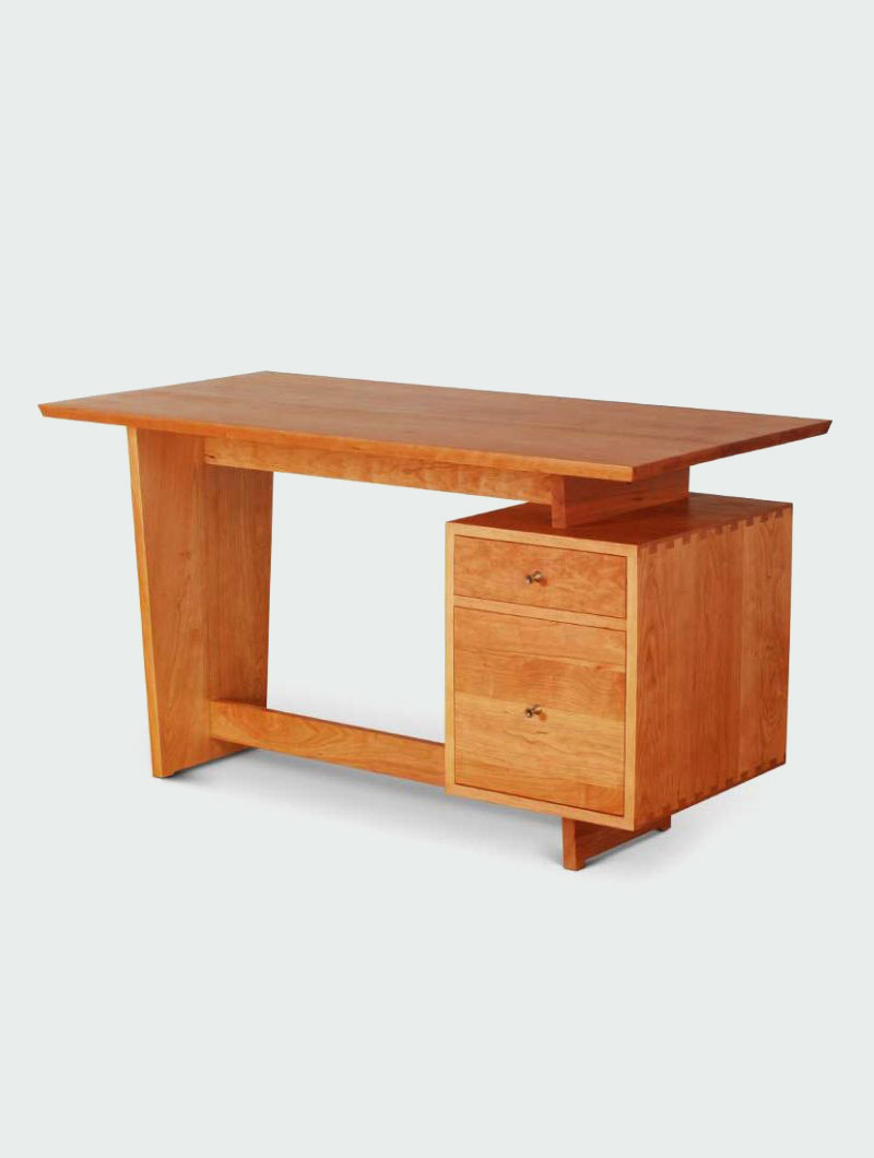 Single Pedestal Devoe Desk in cherry