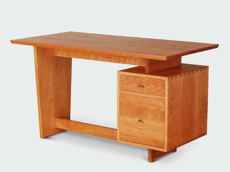 Single Pedestal Devoe Desk in cherry